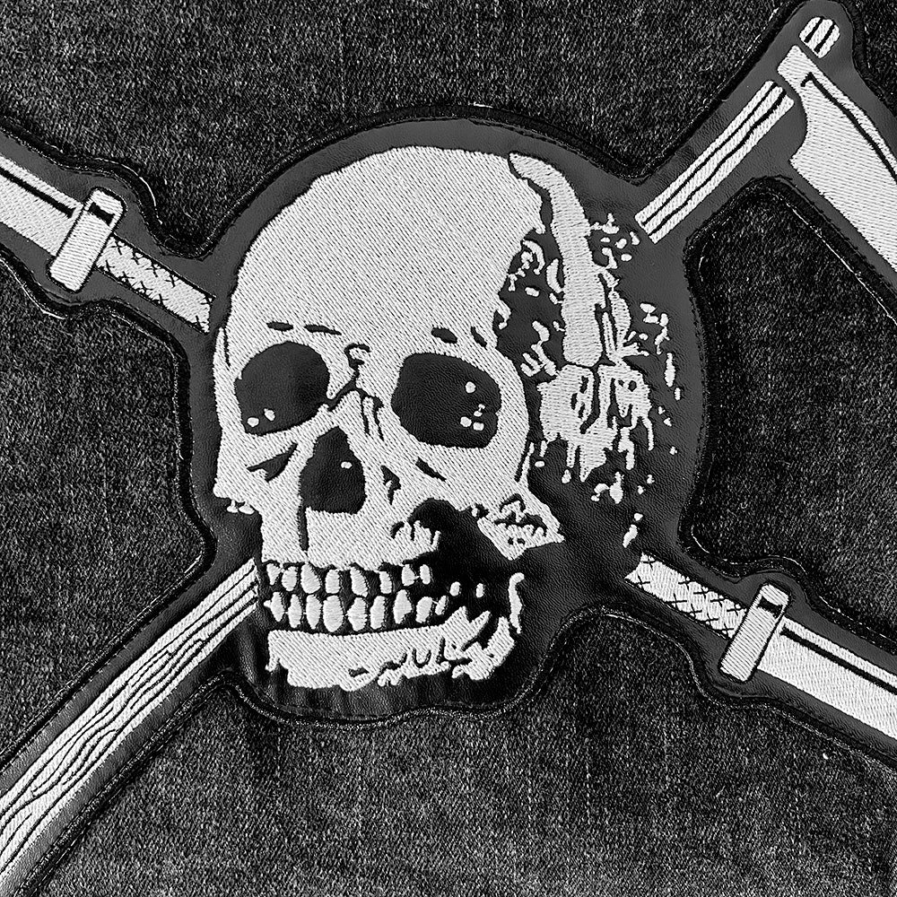Reap Embroidered Back Patch Set, skull patch close-up