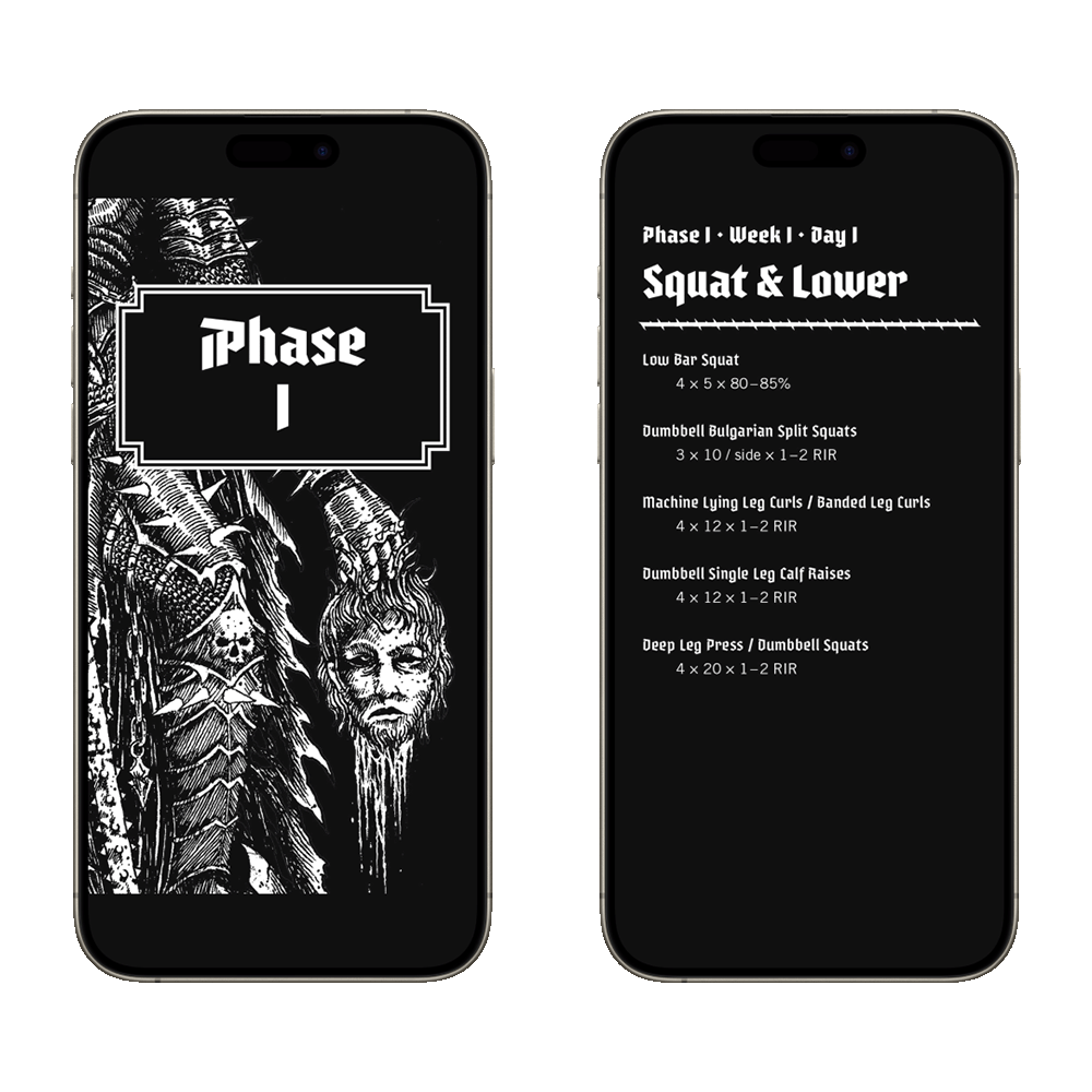 6-Week Powerbuilding Program PDF, Phase 1 program page
