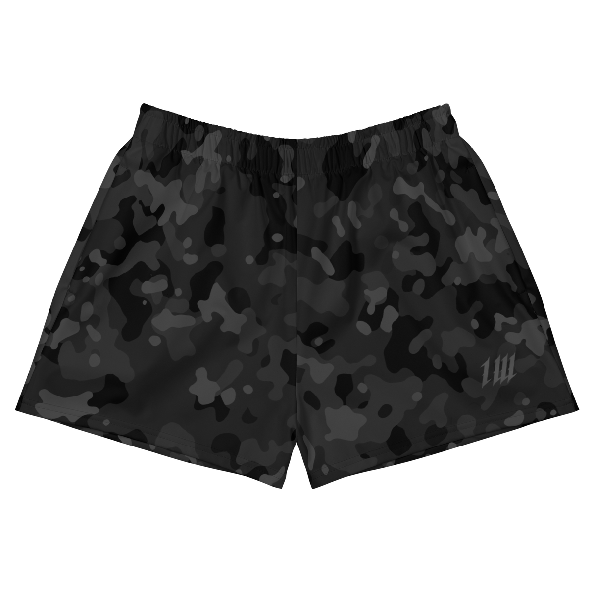 Black Camo Short Gym Shorts, front