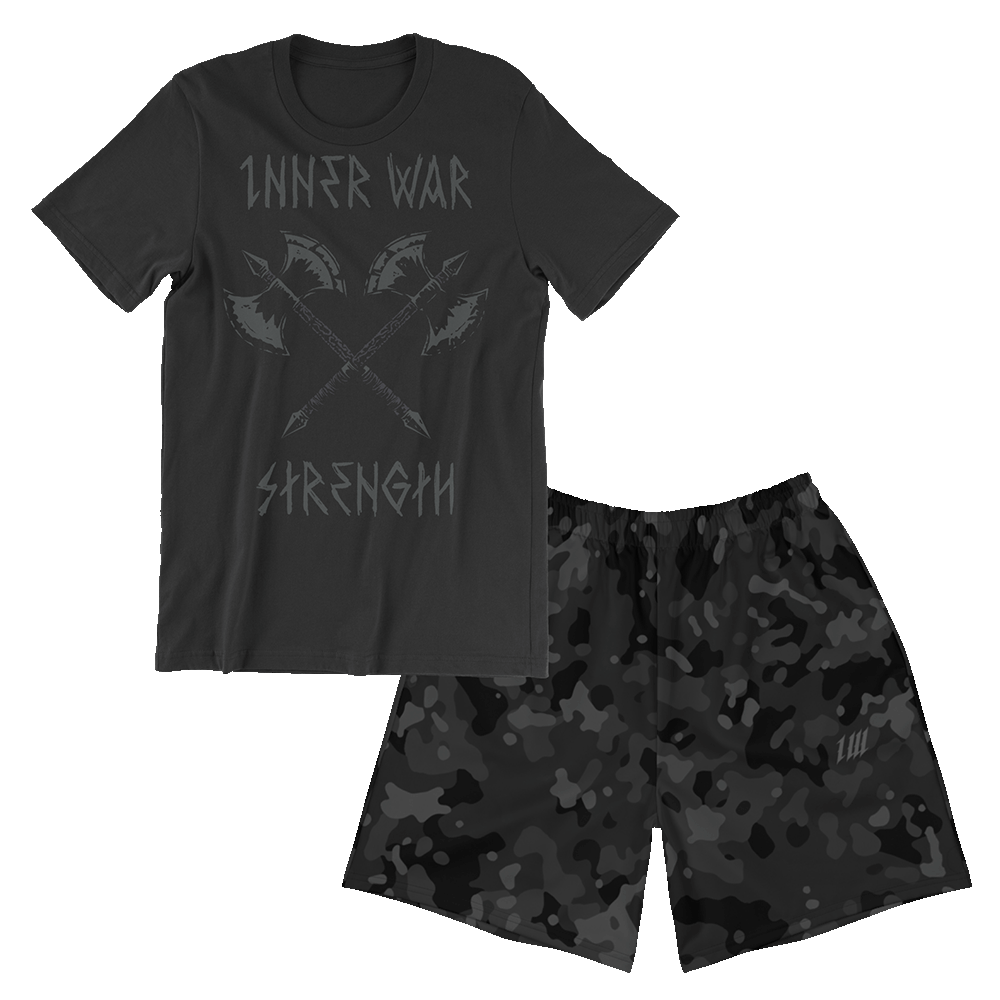 Blackout Tee + Camo Shorts Set, tee and shorts together