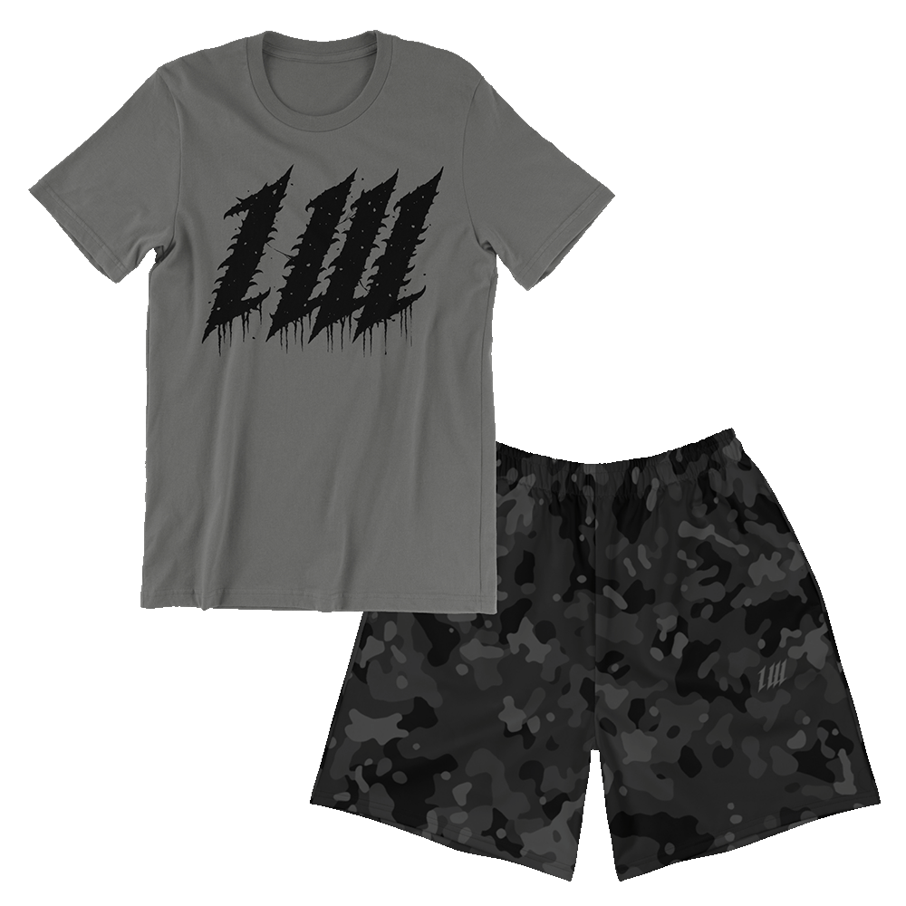 Night Ops Tee + Camo Shorts Set, tee and shorts together