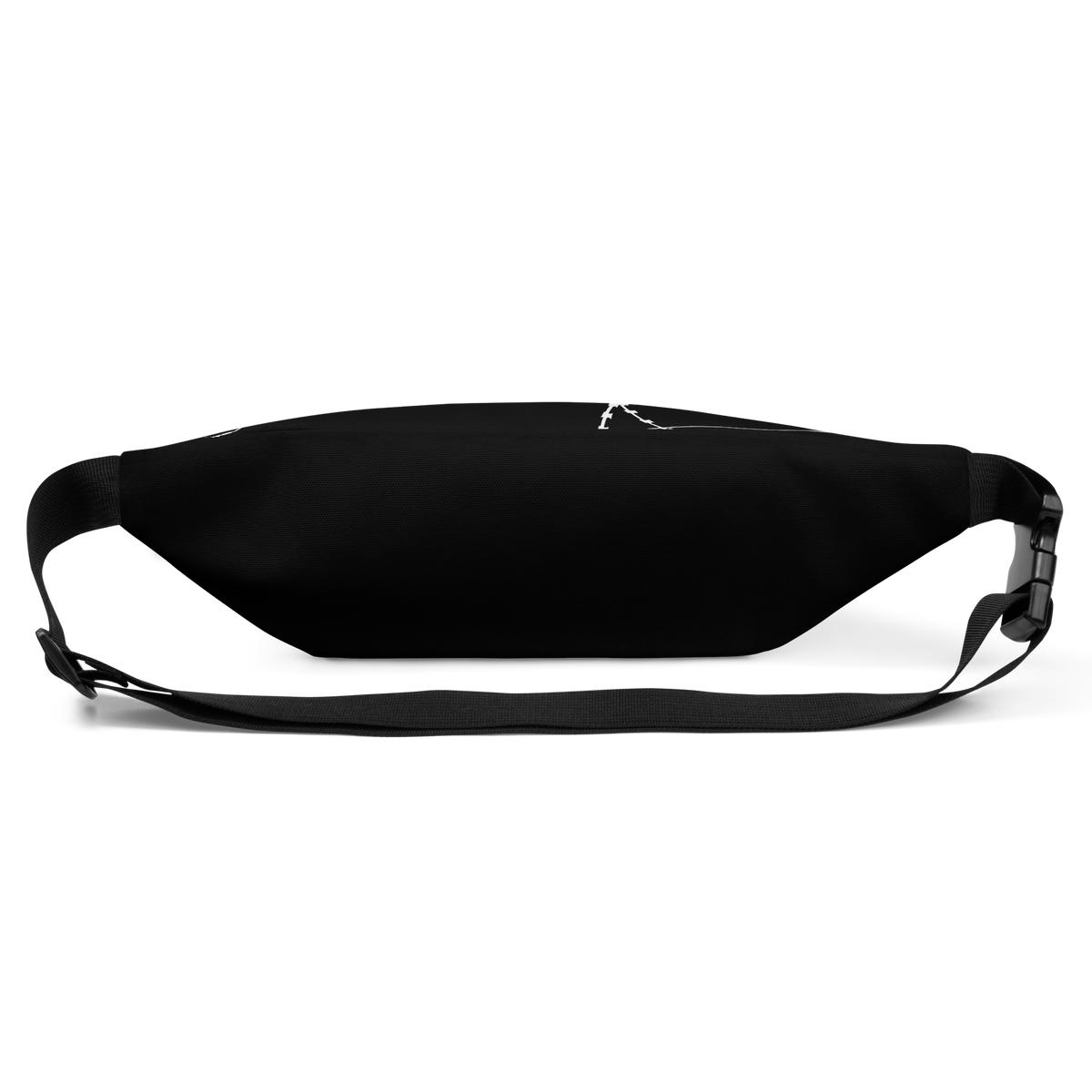Barbed Black Fanny Pack, back and strap