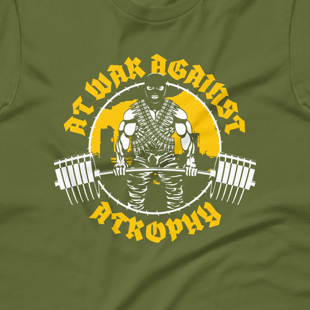 Iron Dissident Olive Gym T-Shirt, print close-up