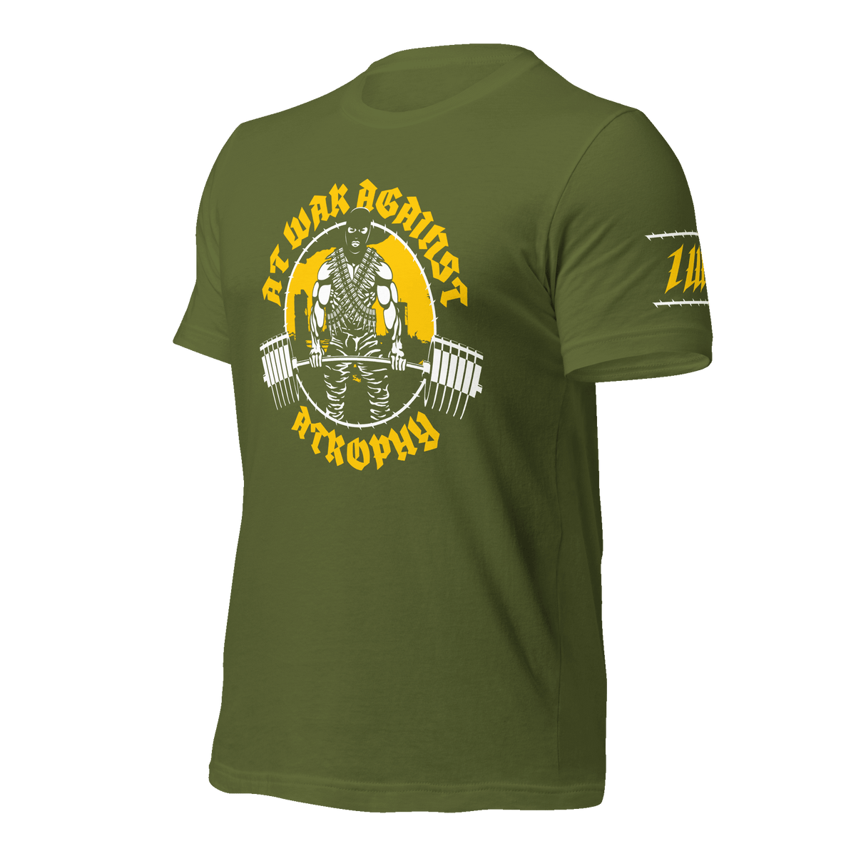 Iron Dissident Olive Gym T-Shirt, front, left angle