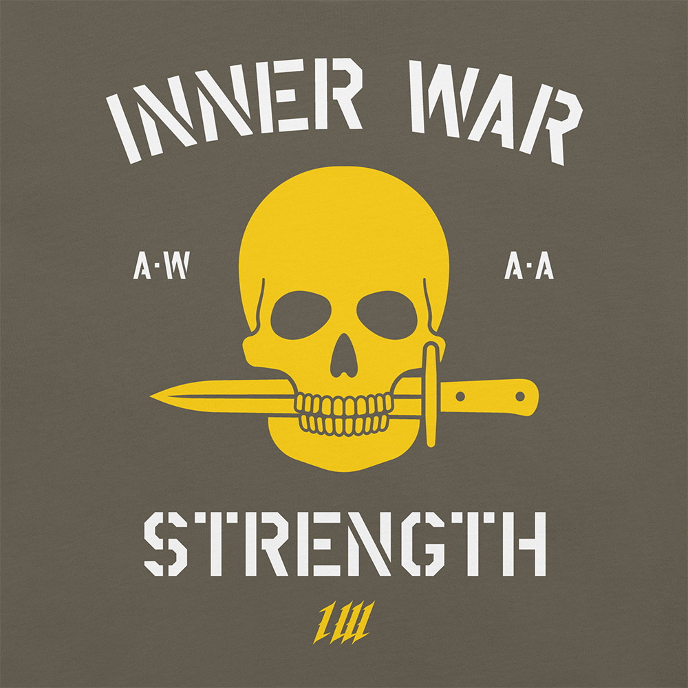 Warskull Olive Drab Gym T-Shirt, print close-up