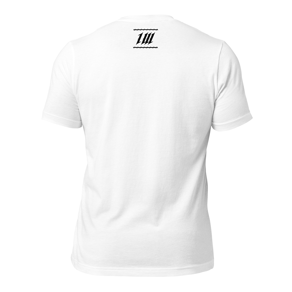 Warskull White Gym T-Shirt, back, second view