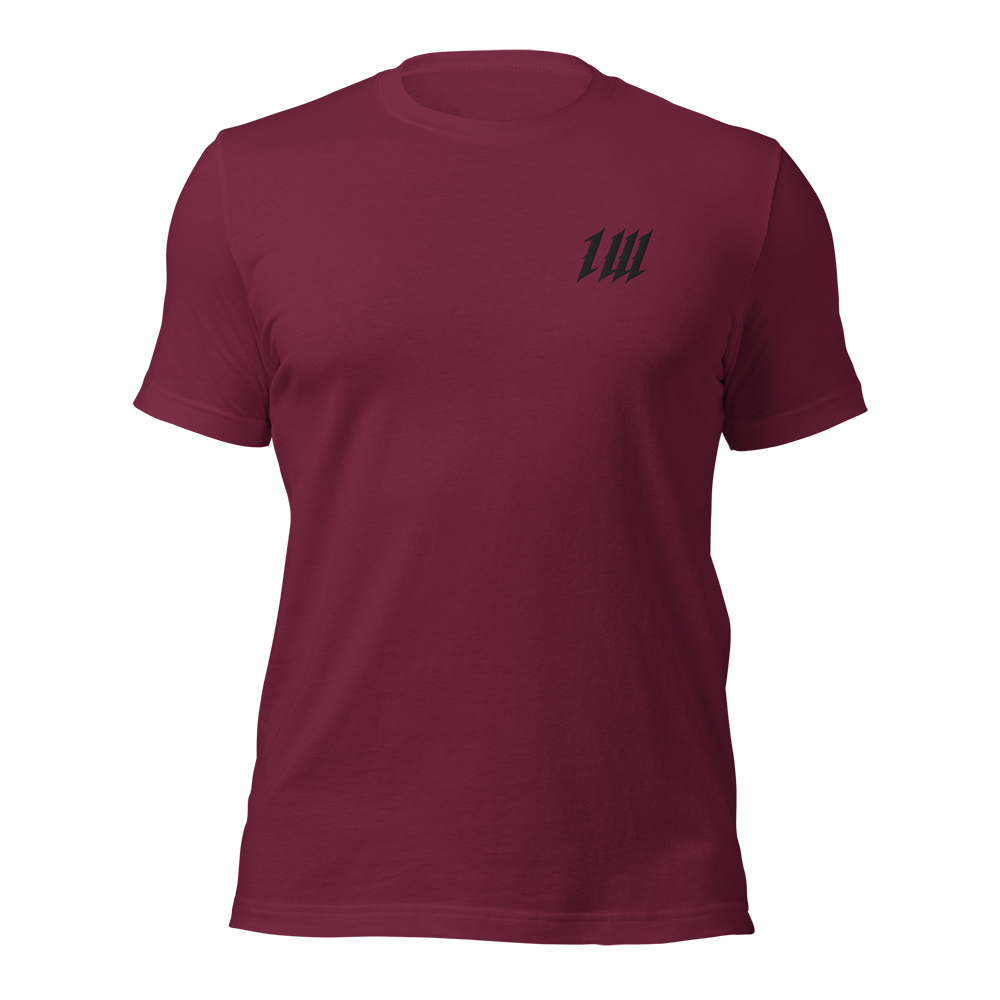 Minimal Oxblood Red Gym T-Shirt, front