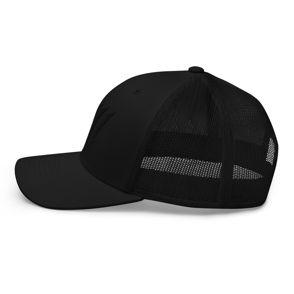 Blacked Out Trucker Cap, side view