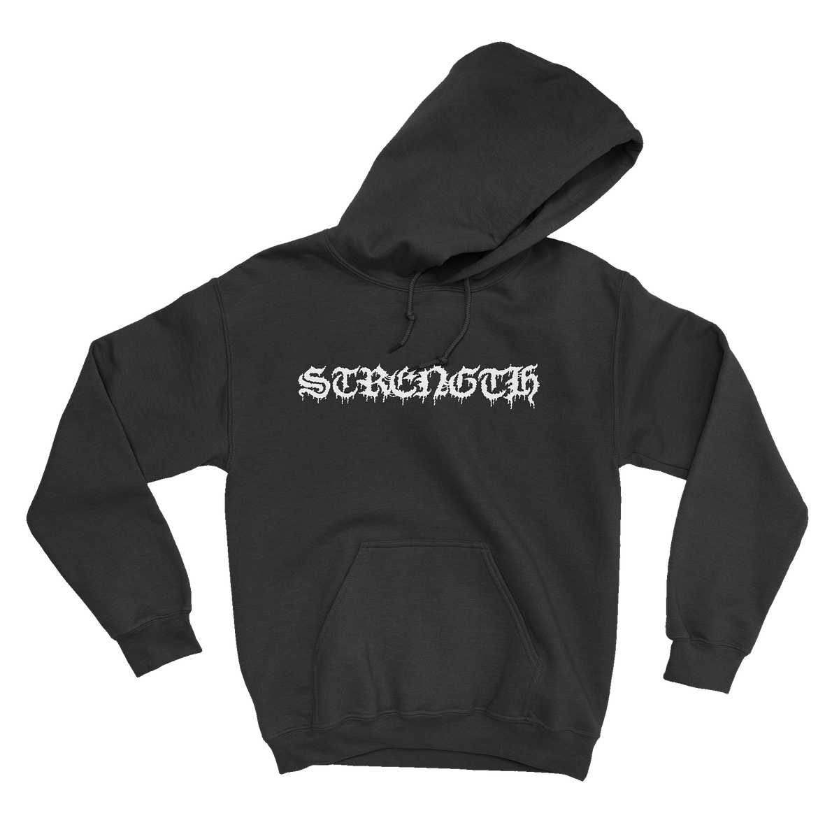 Strength Black Gym Hoodie, front