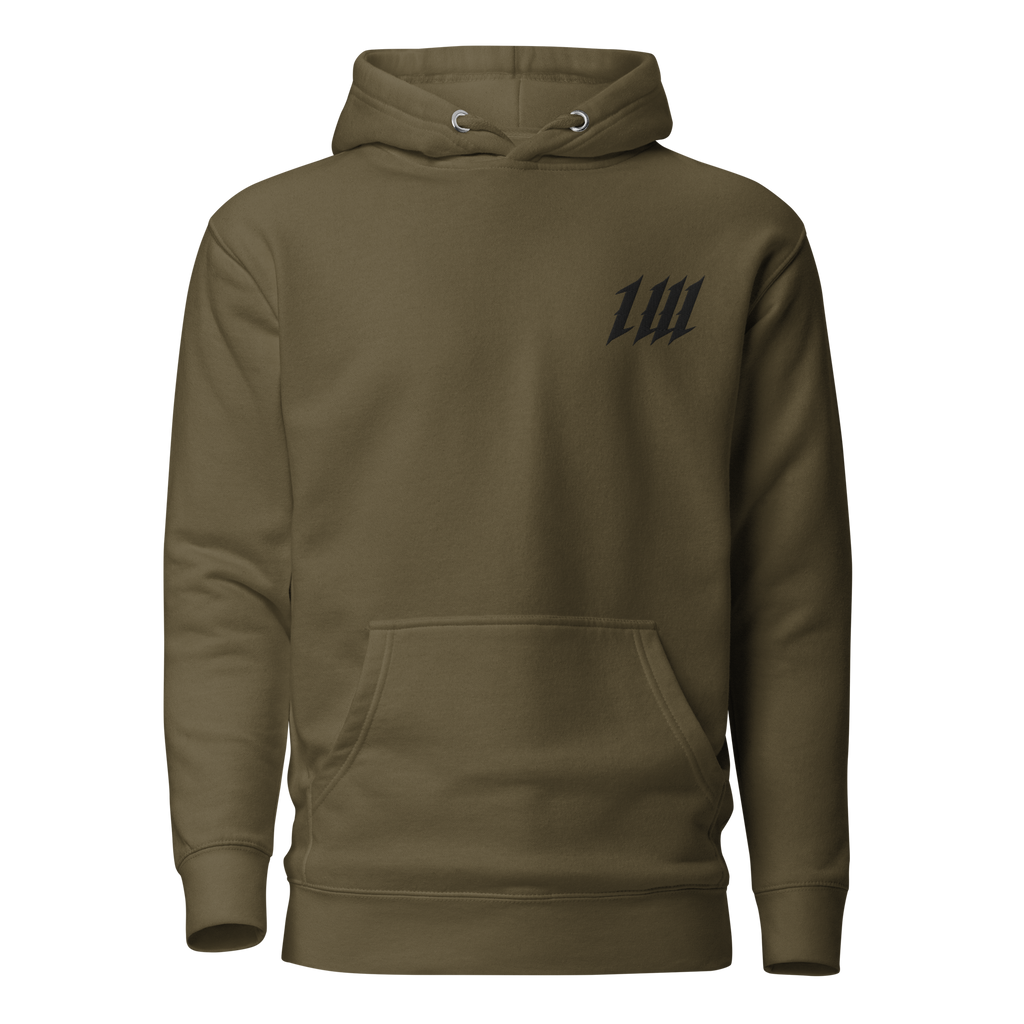 Minimal Military Green Hoodie, front