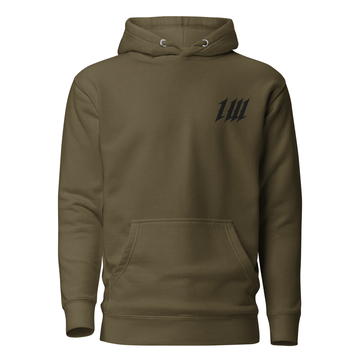 Minimal Military Green Hoodie, front