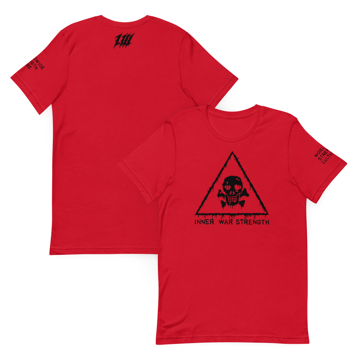 Strength Culture Red Gym T-Shirt, front and back