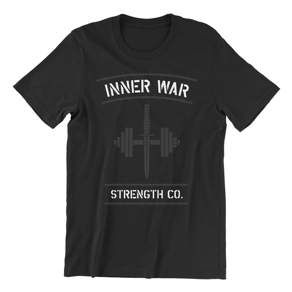 Inner War Regiment Black Short Sleeve Tshirt front print  Edit alt text