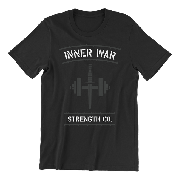 Inner War Regiment Black Short Sleeve Tshirt front print  Edit alt text