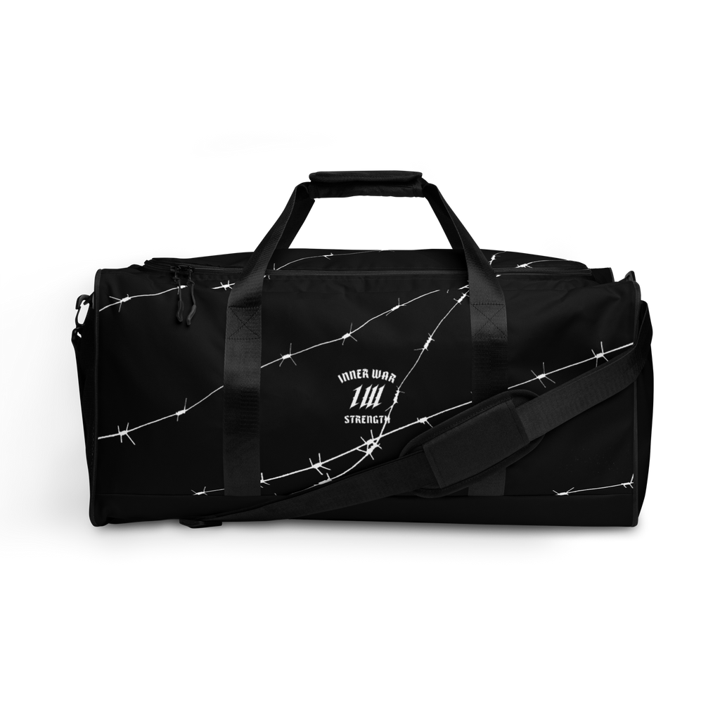 Big Black Gym Duffel Bag Inner War Strength Co
