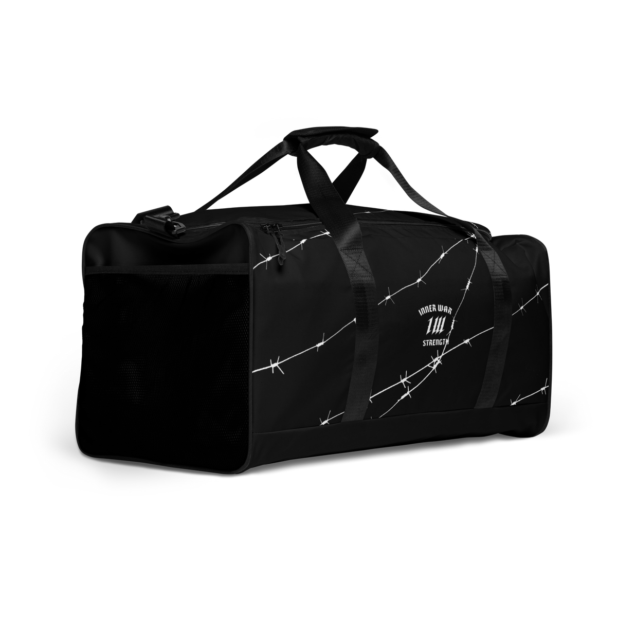 Big Black Gym Duffel Bag, angled view