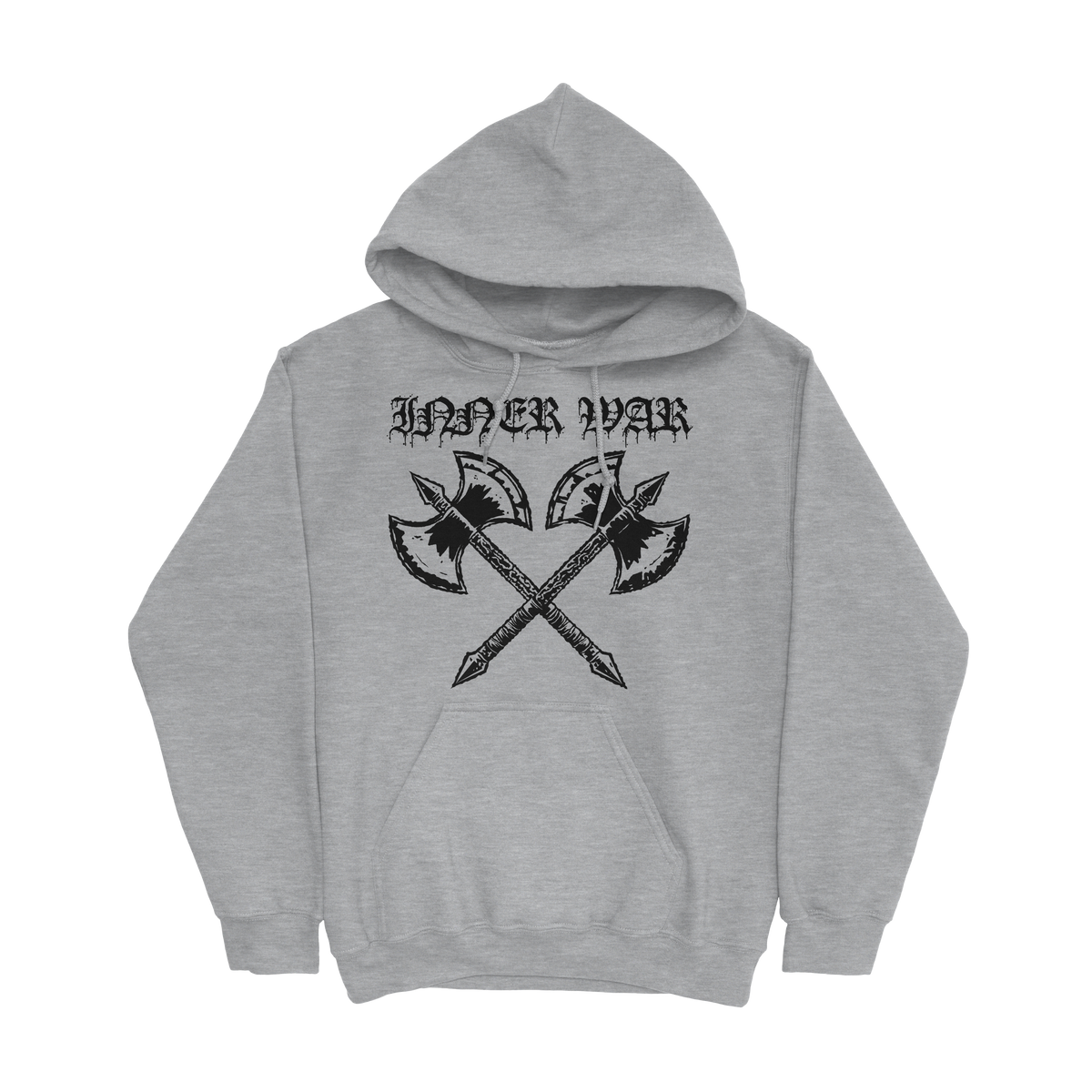Barbaric Axes Grey Gym Hoodie, front