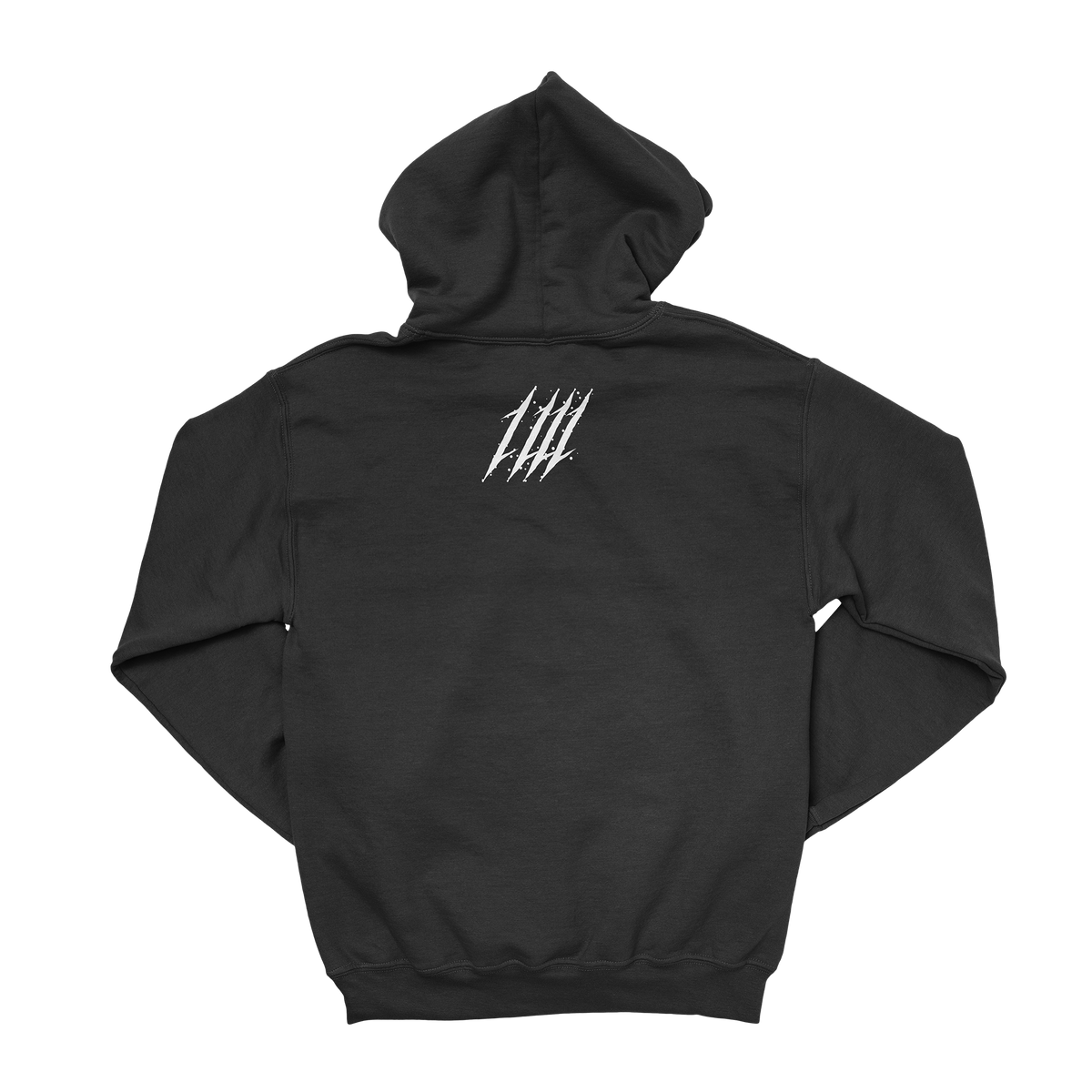 Barbaric Axes Black Gym Hoodie, back with Inner War monogram