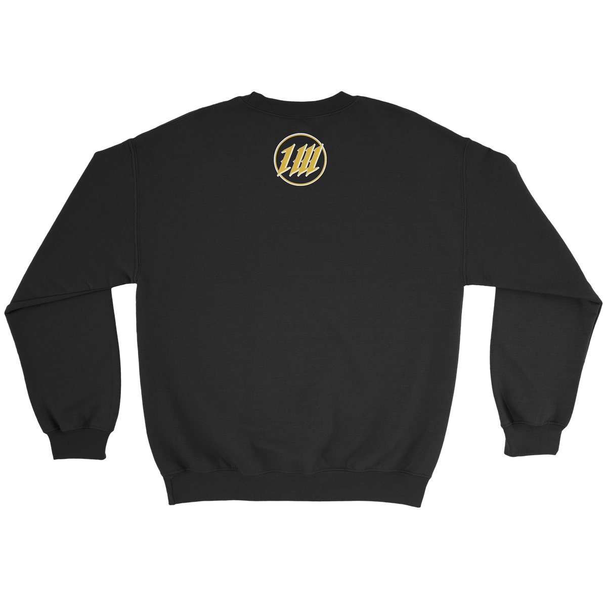 Golden Era Black Crewneck, back with Inner War monogram
